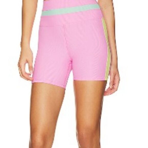 FREE PEOPLE BEACH RIOT Women medium Pastel Colorblock Samantha Short Athletic - Picture 1 of 6